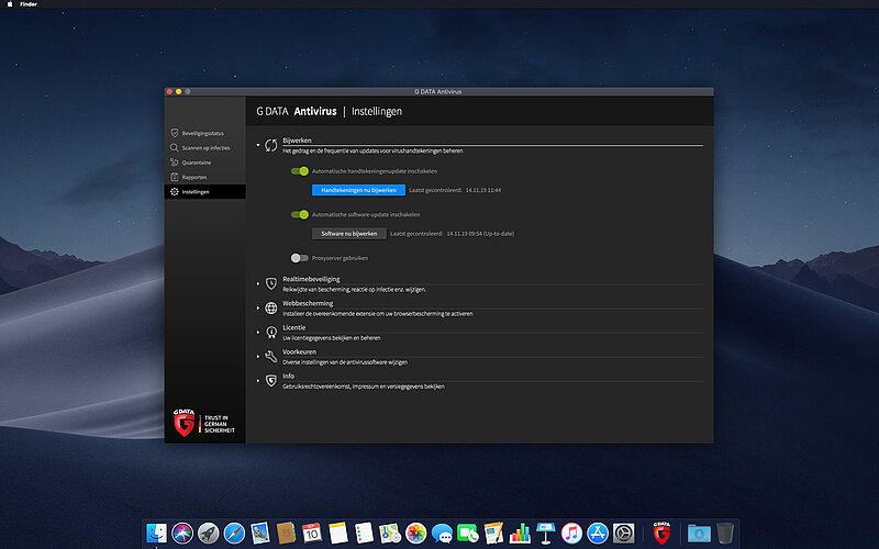 G DATA Antivirus Mac Instellingen